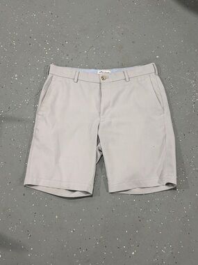 Peter Millar Light Gray Flat Front Shorts